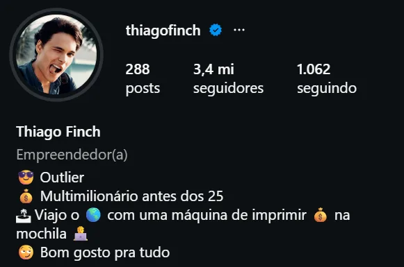 Perfil Instagram Thiago Finch